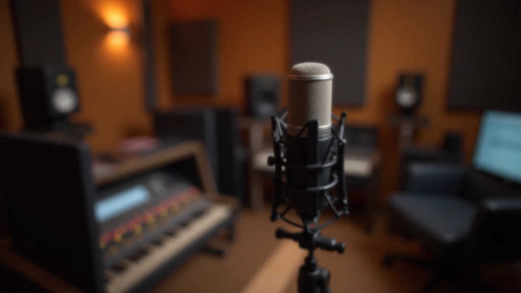 Studio-opname met professionele microfoon en geluidsmixer voor geluidsontwerp